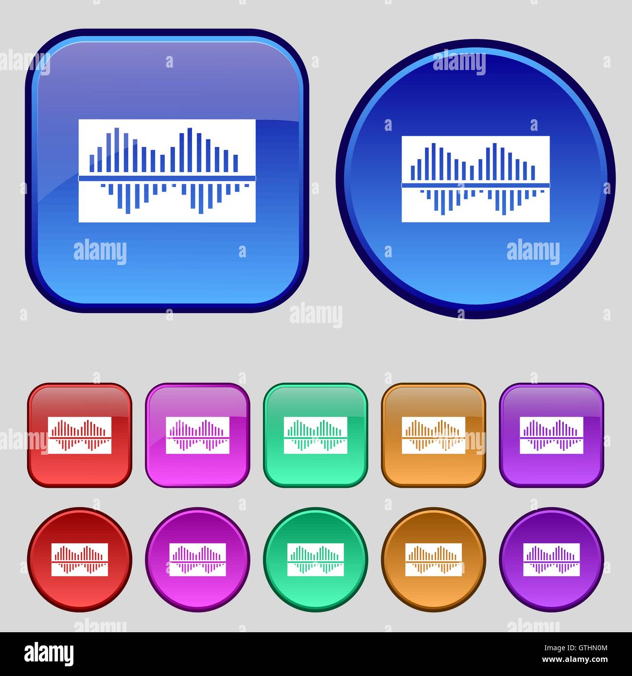 Icône Equalizer signe. Une série de douze boutons vintage pour votre conception. Vector Illustration de Vecteur
