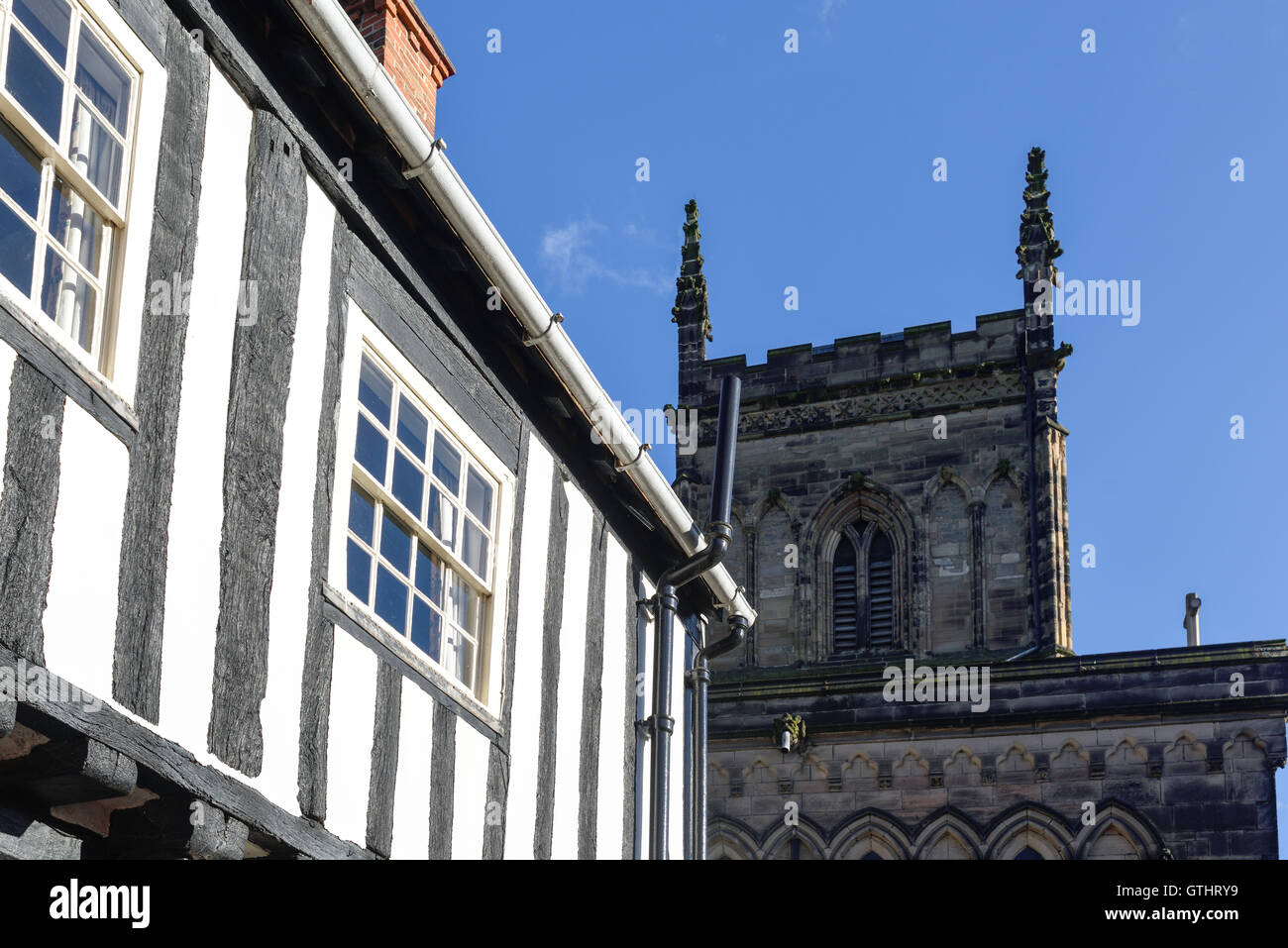 L'église de St Mary de Castro,Leicester UK.Castle Gate House. Banque D'Images