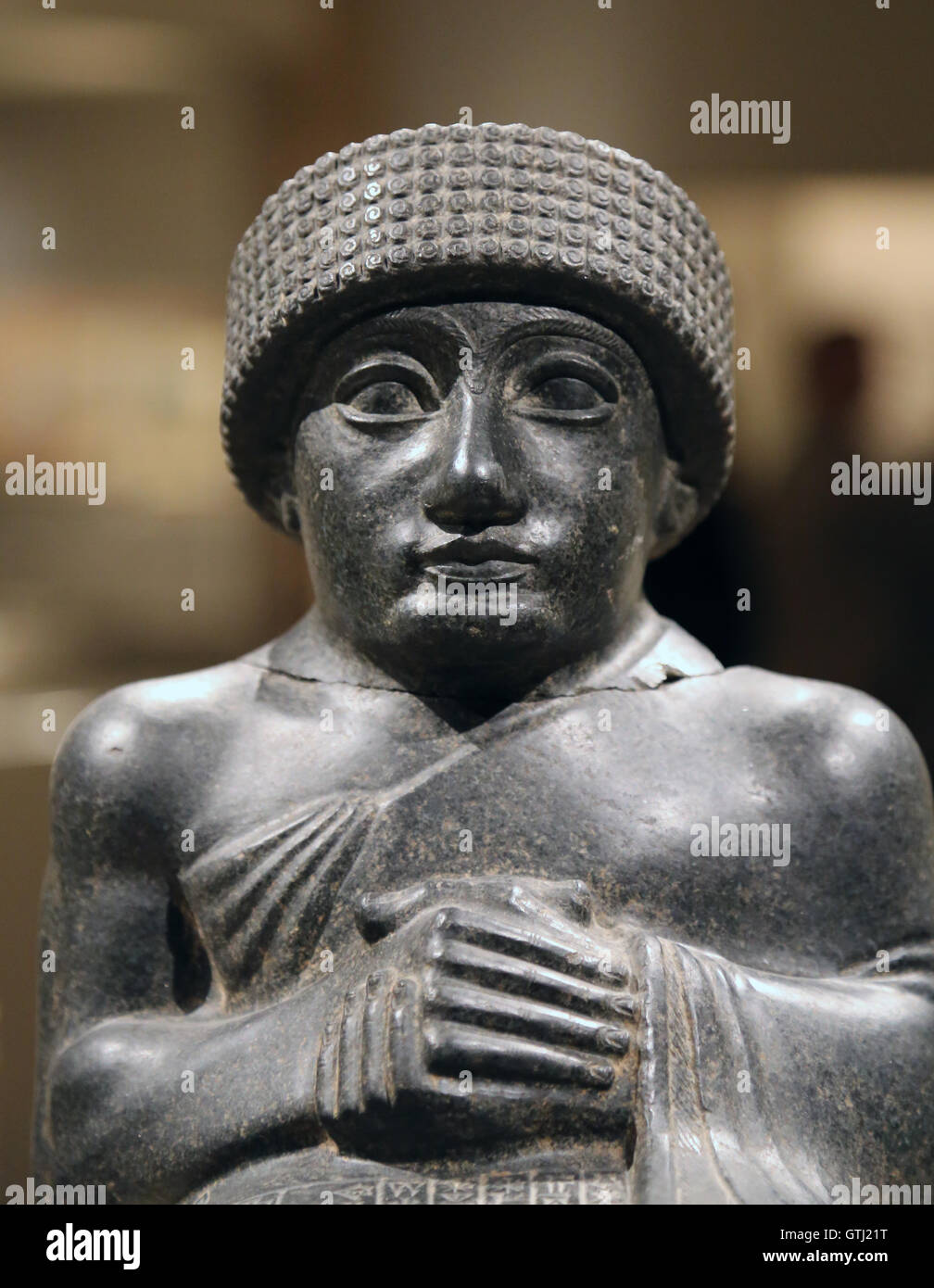 Statue de Gudea. Neo-Sumerian. ca. 2090 BC. La Mésopotamie, probablement de Girsu (Tello moderne). Diorite. Banque D'Images