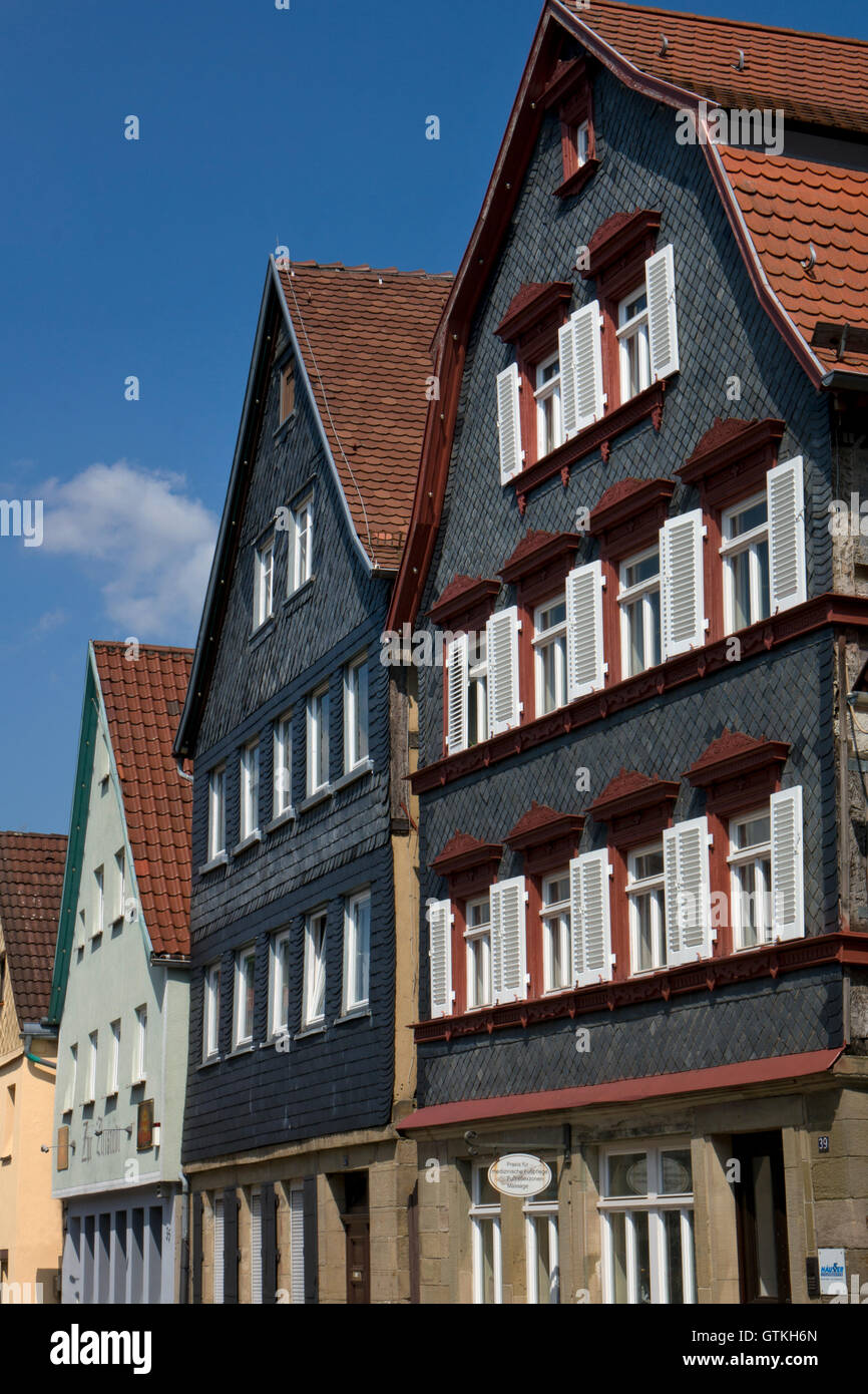 Les bâtiments de la vieille ville de Ohringen, Baden-Wuttemberg,Allemagne Banque D'Images