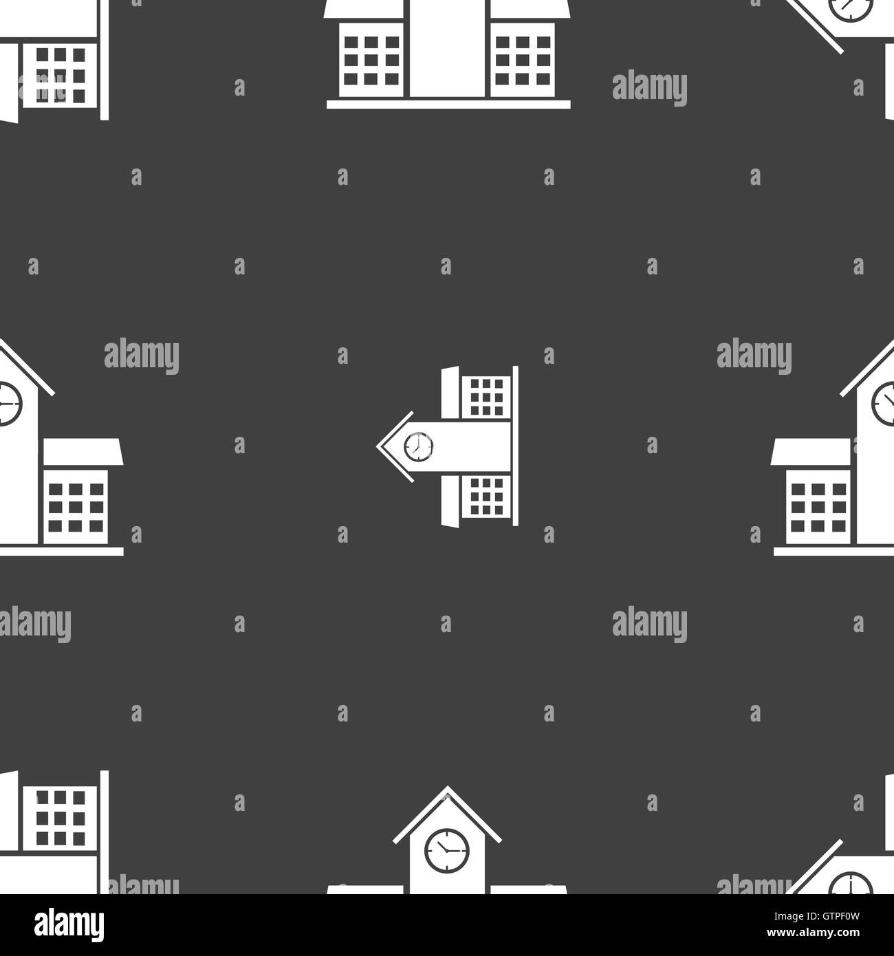 L'icône de l'école signe professionnel. Motif transparente sur un fond gris. Vector Illustration de Vecteur