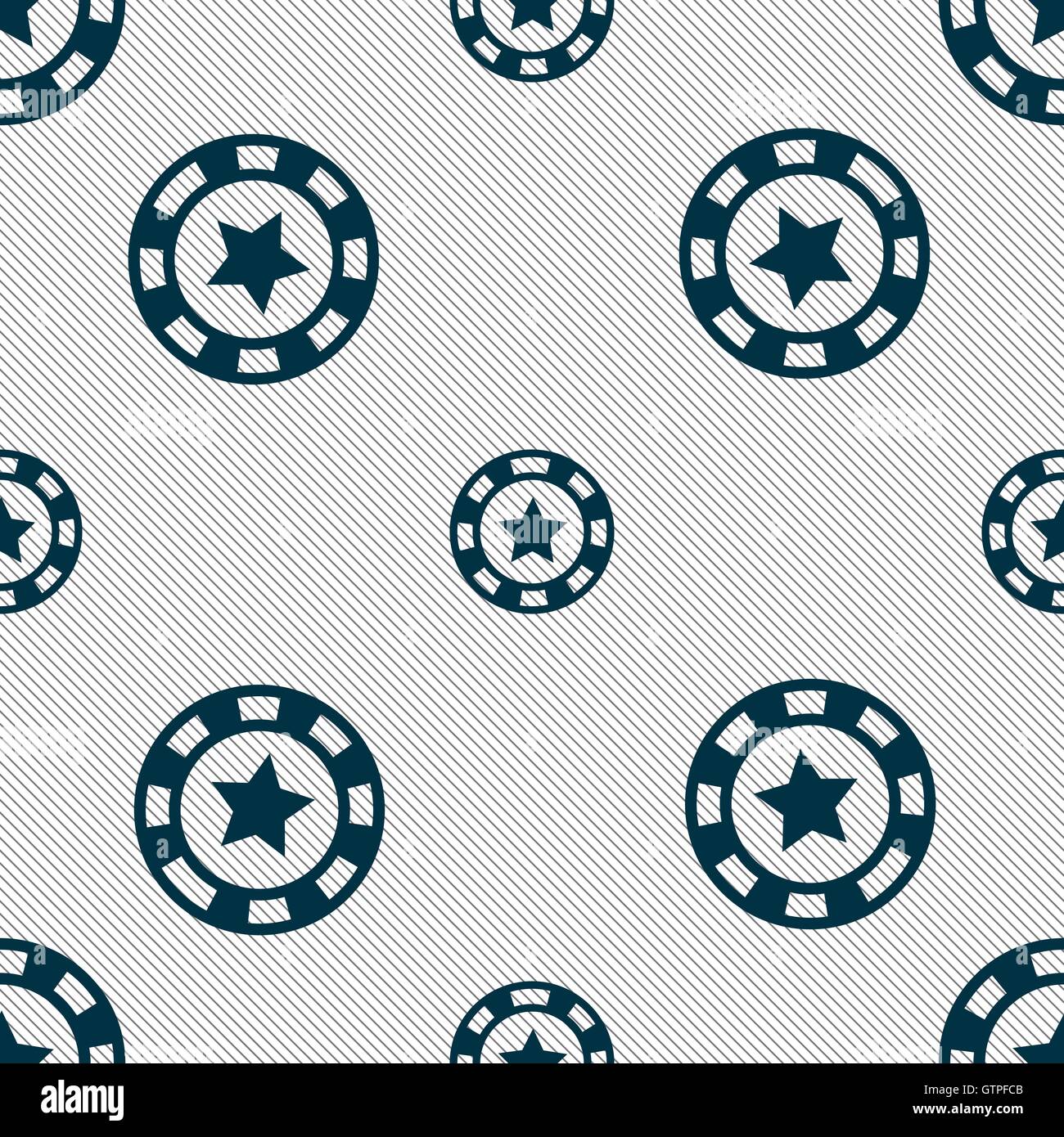 L'icône Casino signe. Motif géométrique transparente avec la texture. Vector Illustration de Vecteur