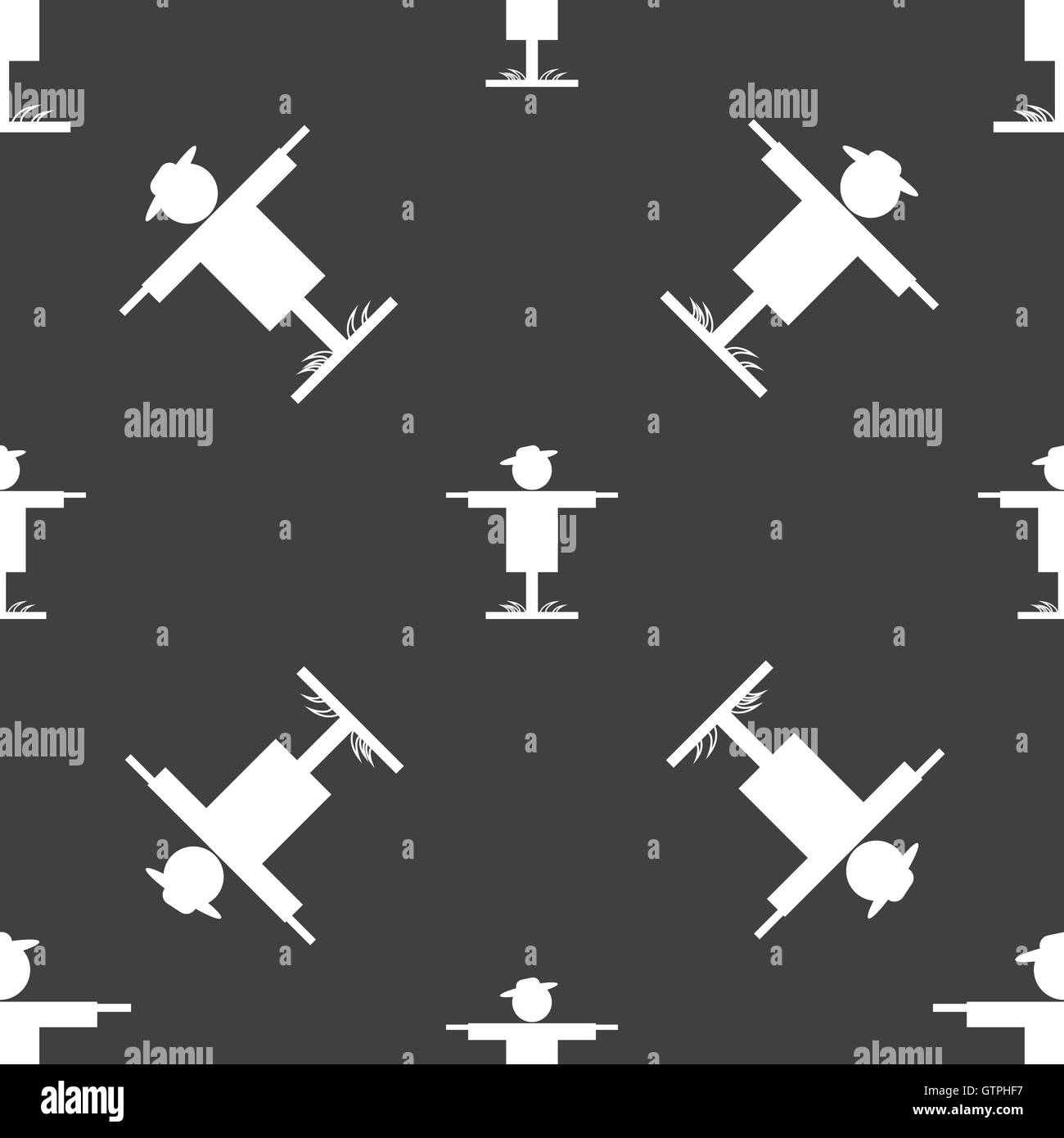 L'icône de l'épouvantail signe. Motif transparente sur un fond gris. Vector Illustration de Vecteur