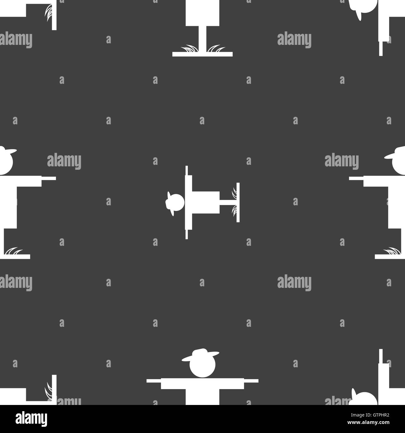 L'icône de l'épouvantail signe. Motif transparente sur un fond gris. Vector Illustration de Vecteur