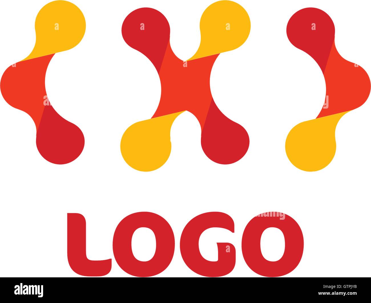 Logo de forme abstraite. Logotype de la science. Signe de la chimie. Illustration de Vecteur