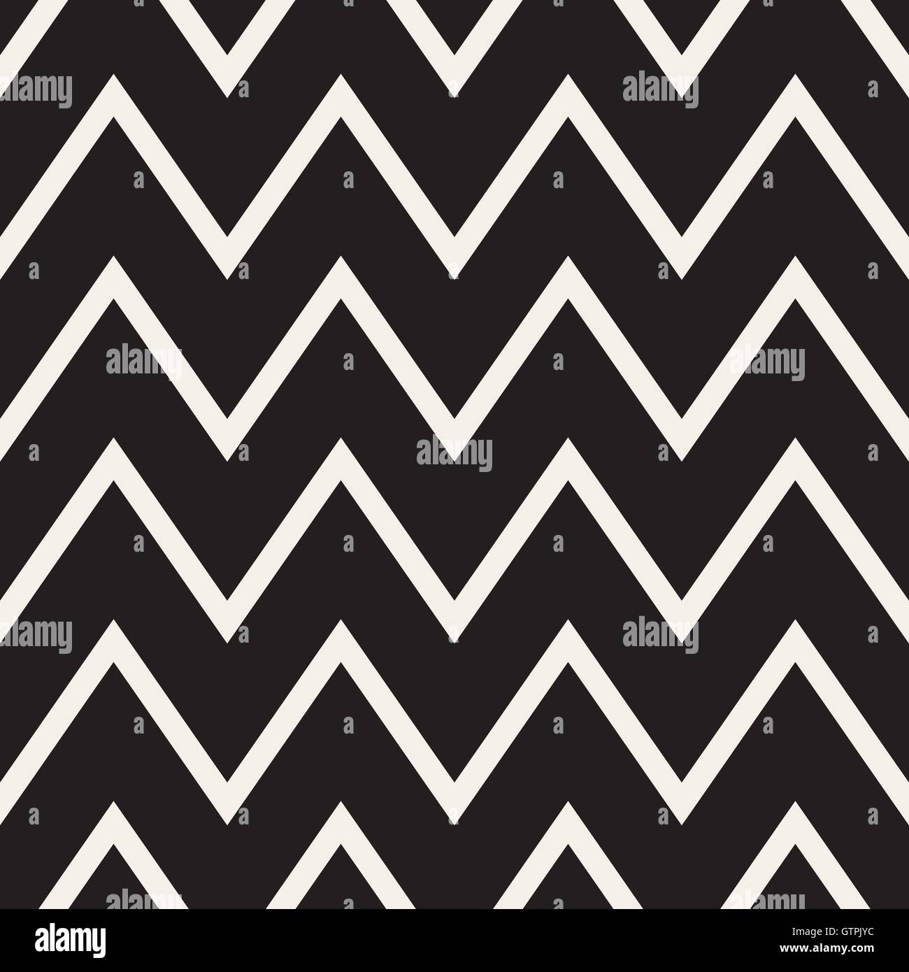 Seamless Vector ZigZag noir et blanc motif géométrique des lignes horizontales Illustration de Vecteur