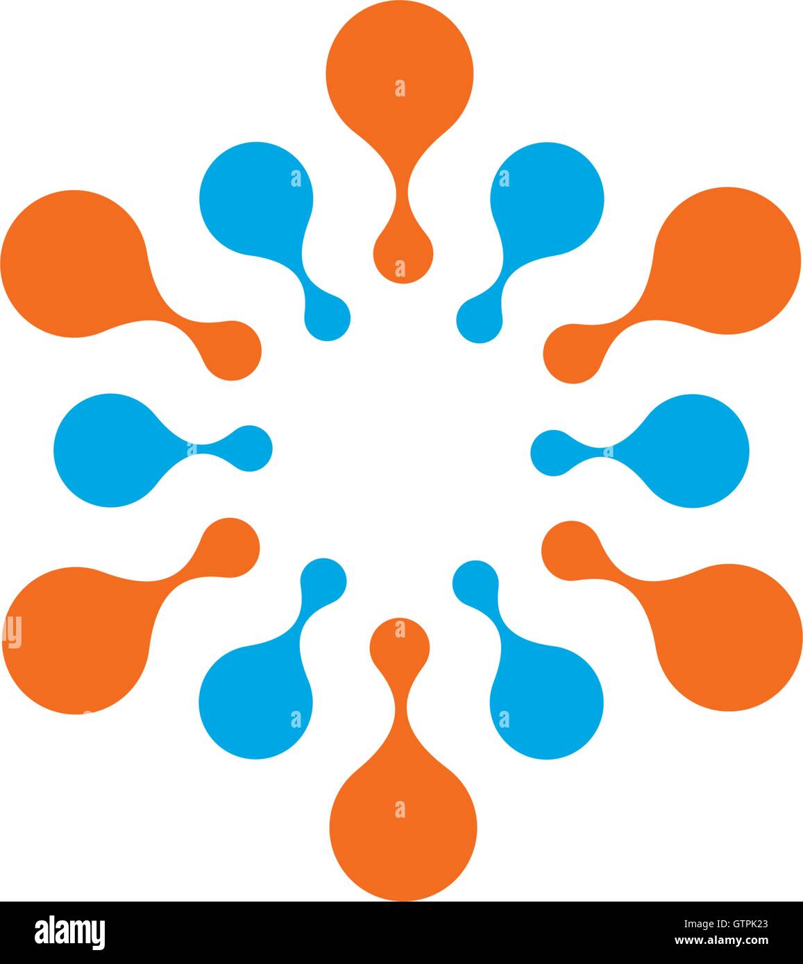 Vector isolated logo sun modèle. Résumé Points symbole. Icône de forme circulaire. Illustration de Vecteur