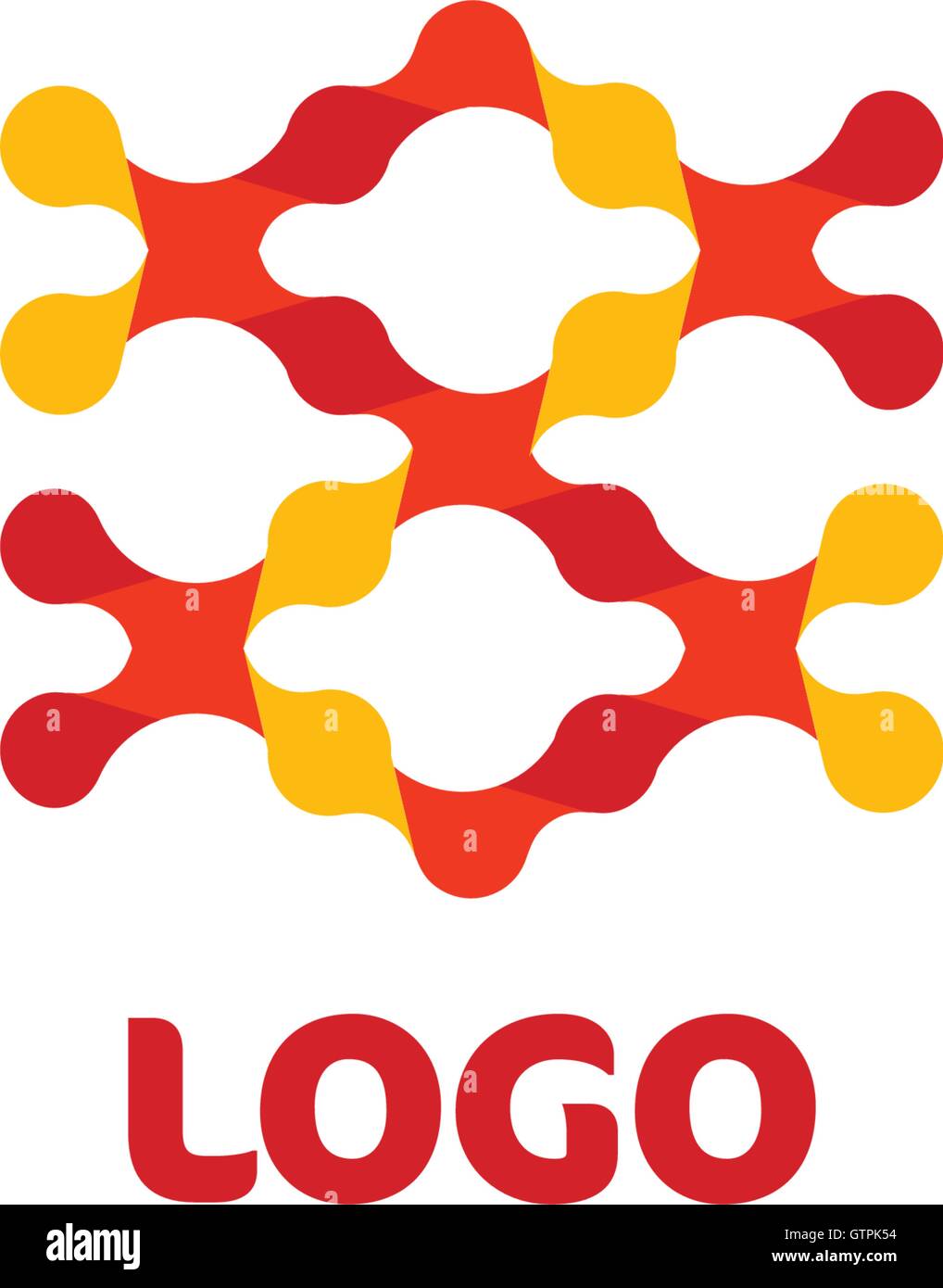 Logo de forme abstraite. Logotype de la science. Signe de la chimie. Illustration de Vecteur