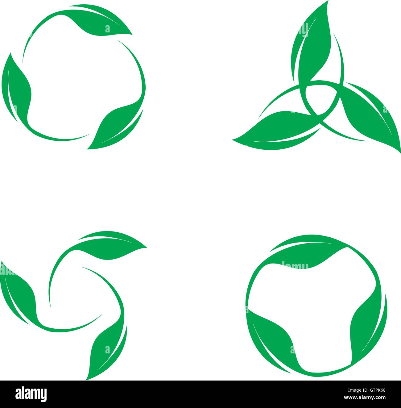La journée de l'énergie éolienne. Logo abstrait vert. Ensemble de la feuille. Illustration de Vecteur