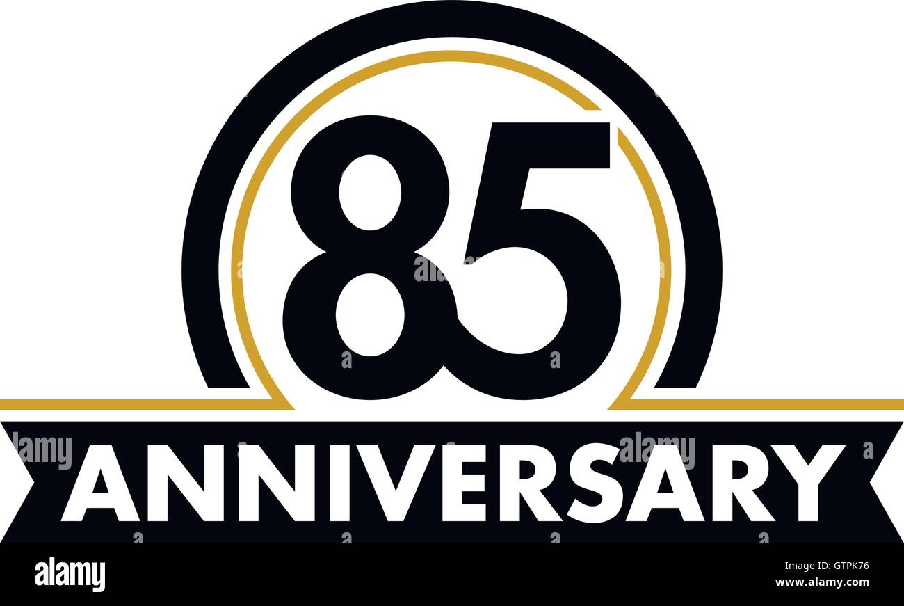 Anniversaire insolite vecteur étiquette. Symbole 70e anniversaire. Anniversaire logo abstrait. L'arc de cercle en cercle. 80ème jubilé. Illustration de Vecteur