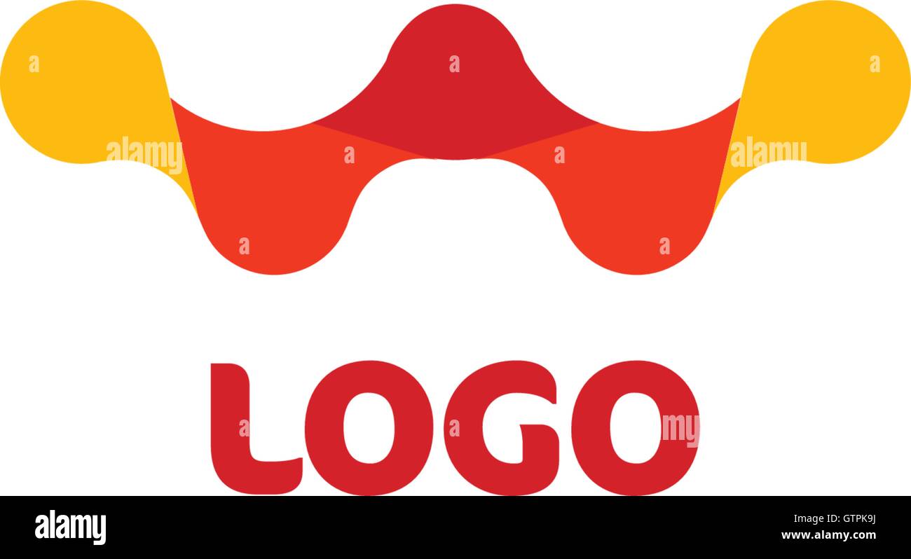 Logo de forme abstraite. Logotype de la science. Signe de la chimie. Illustration de Vecteur