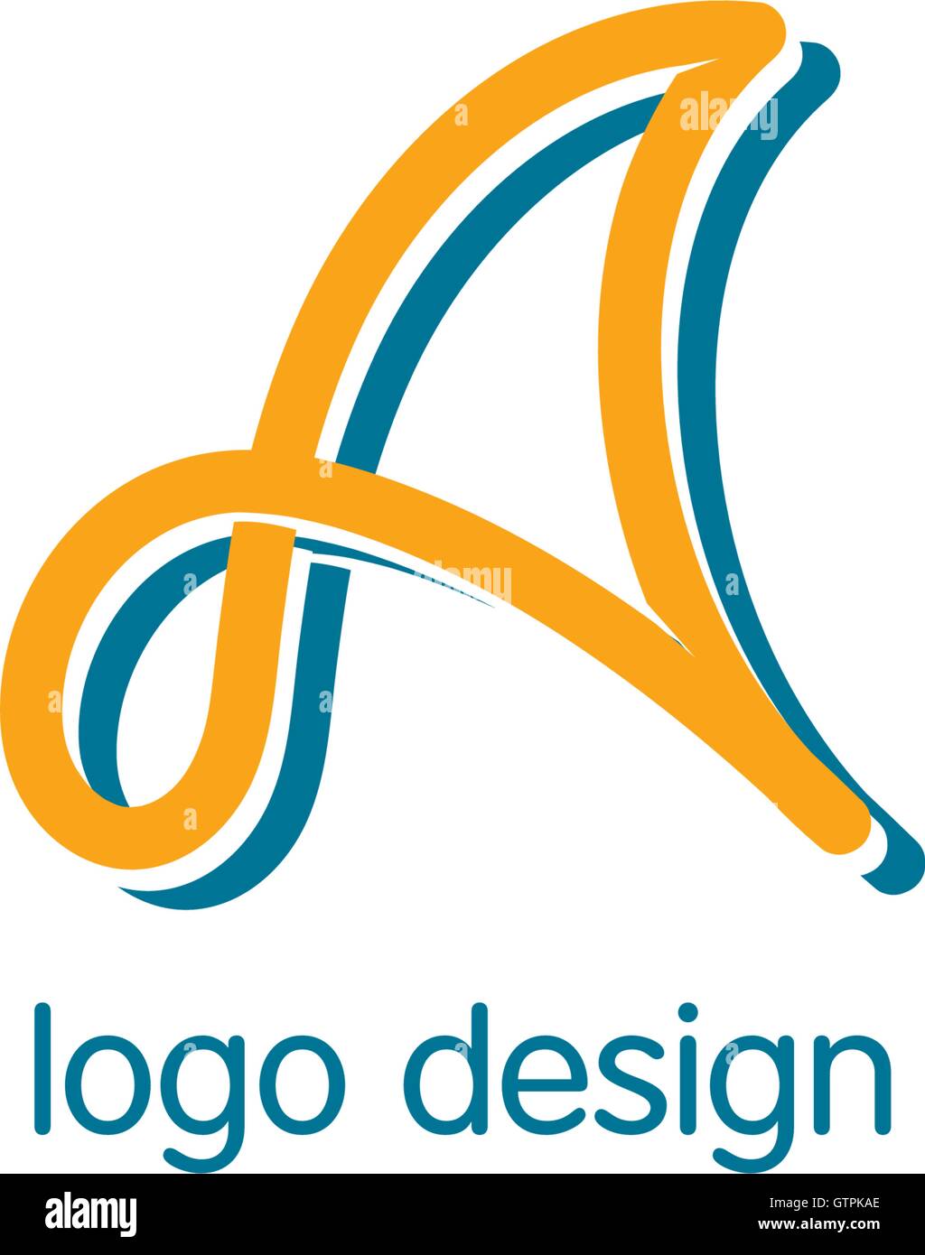 Vector lettre A. Rare lineart monogramme. Logotype abstrait. Illustration de Vecteur