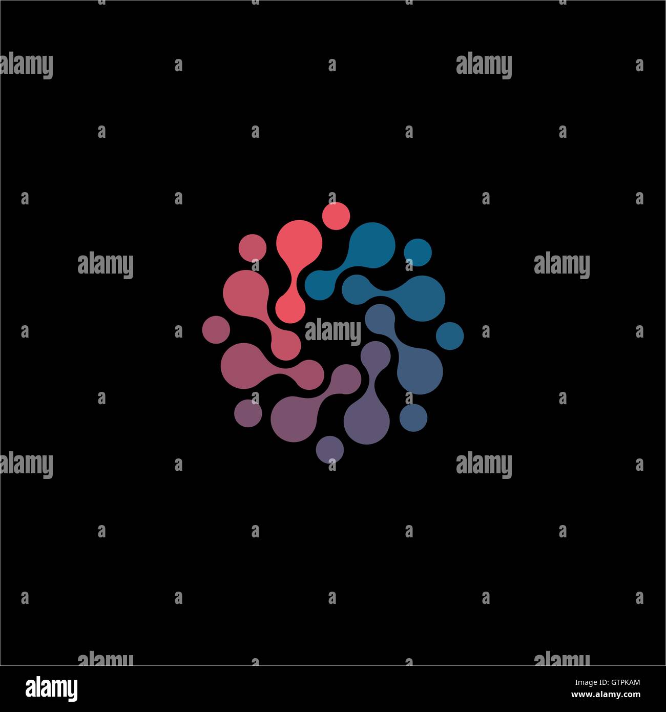 Résumé isolés logo vector de fleurs colorées. Spirale ronde décoration. Illustration de Vecteur