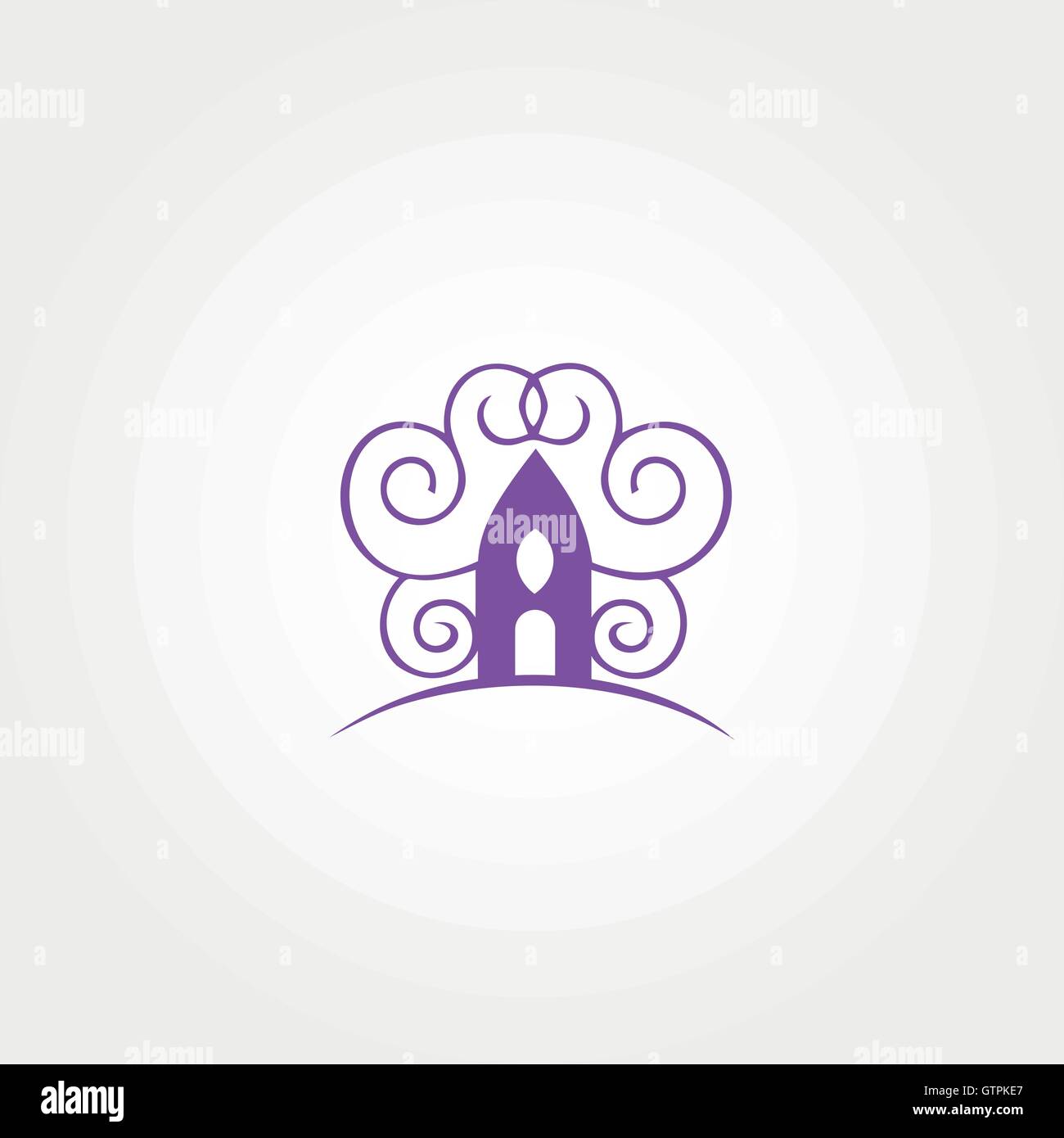 Maison de décoration inhabituelle vecteur logo. Château résumé logo. L'icône maison isolée. Beauté du château, chambre de bébé, château d'enfant vec Illustration de Vecteur