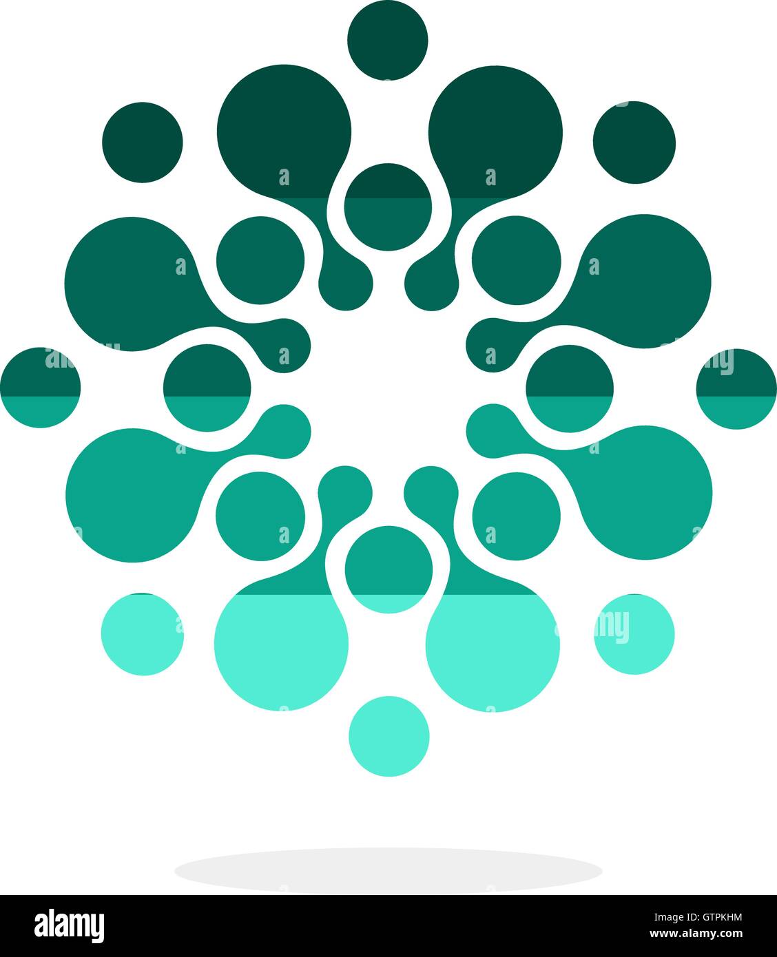 Logo vector moderne des cercles. Logo rond. Signe minimaliste isolées liées à la chimie, physique, biologie, médecine, phar Illustration de Vecteur