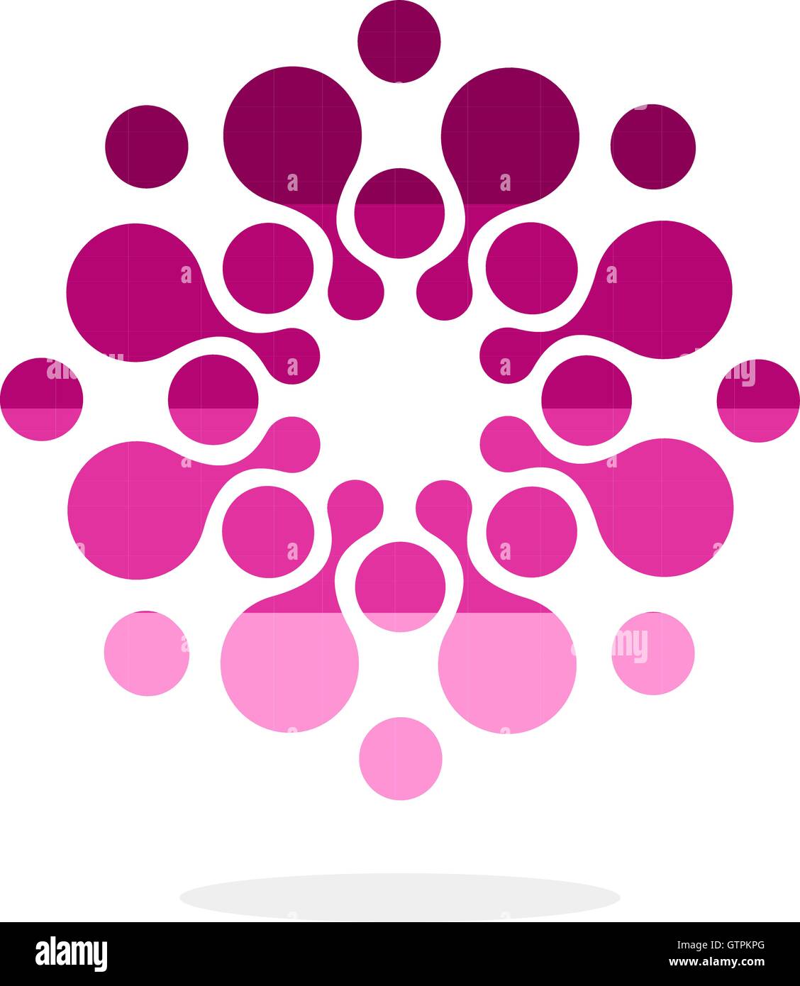 Logo vector moderne des cercles. Logo rond. Signe minimaliste isolées liées à la chimie, physique, biologie, médecine, phar Illustration de Vecteur