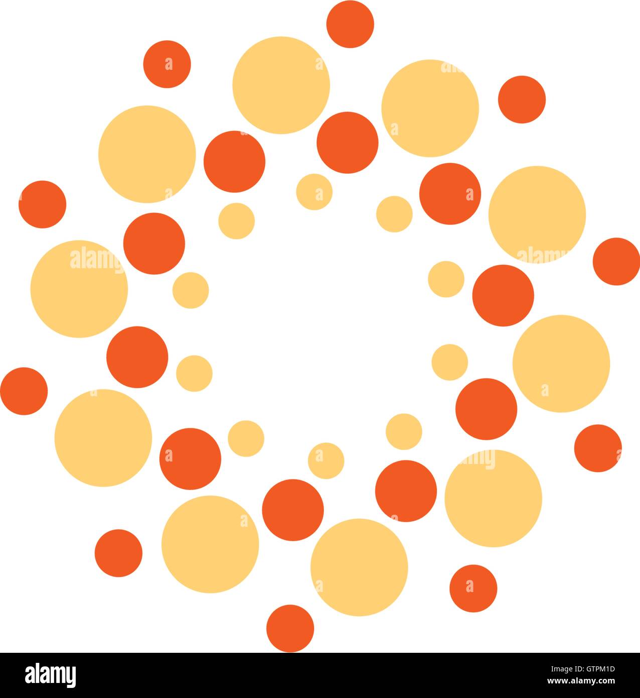 Vector isolated logo sun modèle. Résumé Points symbole. Icône de forme circulaire. Illustration de Vecteur