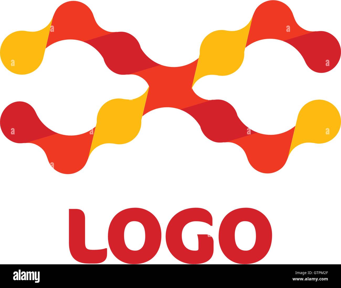 Logo de forme abstraite. Logotype de la science. Signe de la chimie. Illustration de Vecteur