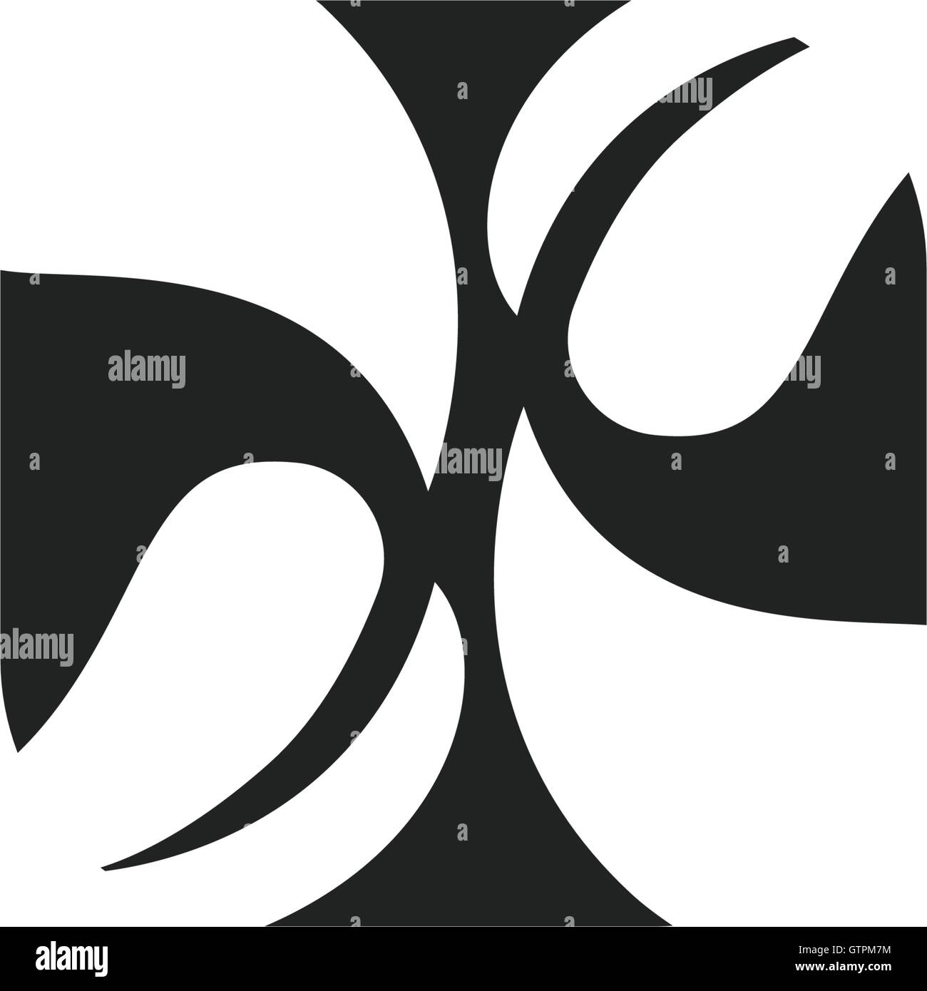 Logo isolé abstrait. Quitte l'icône inhabituelle. Logo noir et blanc. Illustration de Vecteur