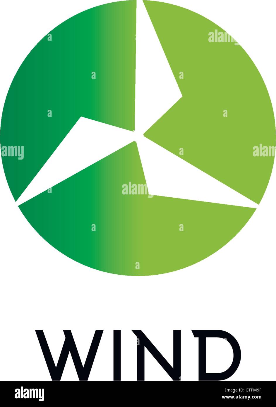 La journée de l'énergie éolienne. Logo abstrait vert. Logo de l'éolienne. Illustration de Vecteur