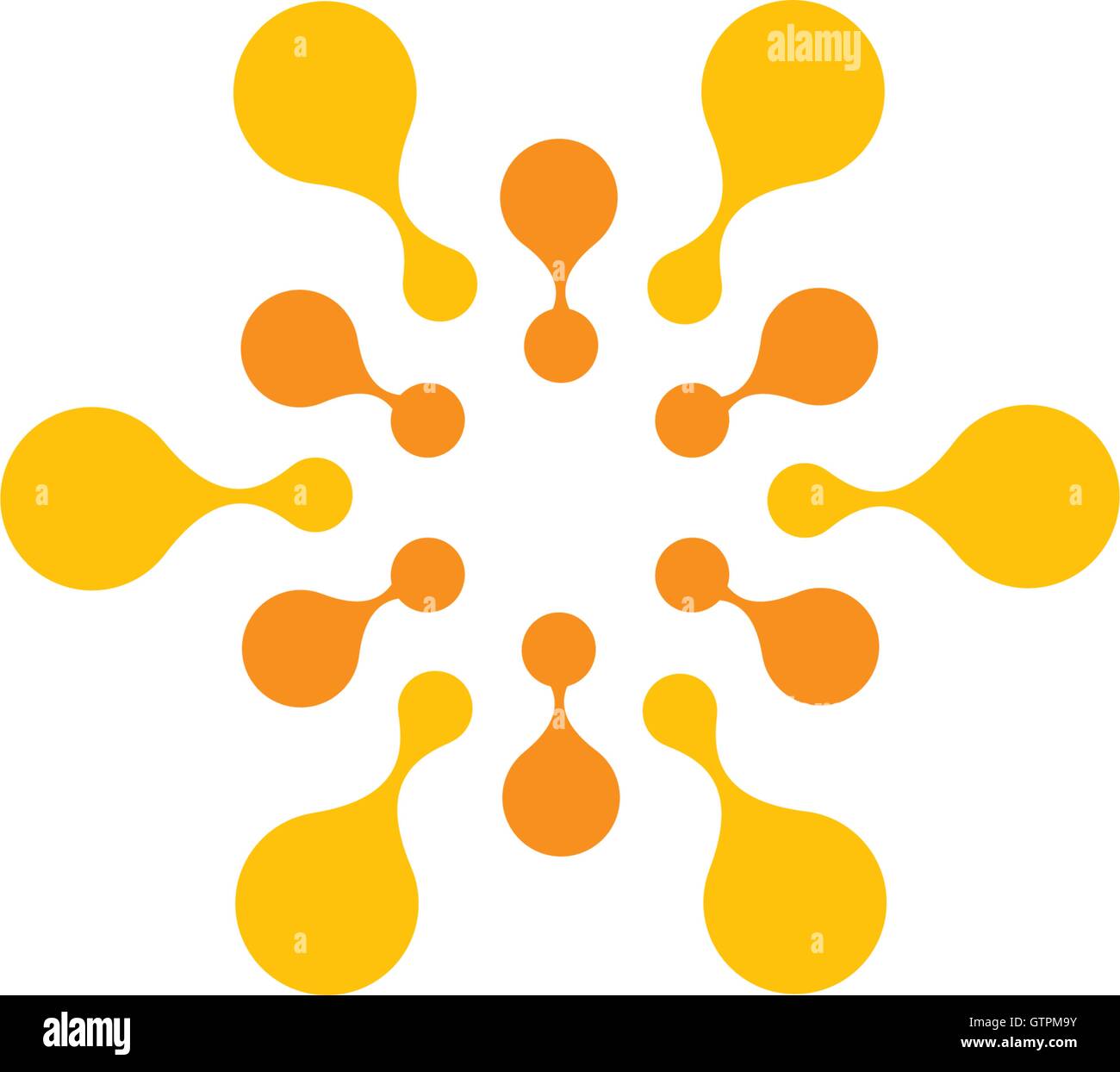 Vector isolated logo sun modèle. Résumé Points symbole. Icône de forme circulaire. Illustration de Vecteur