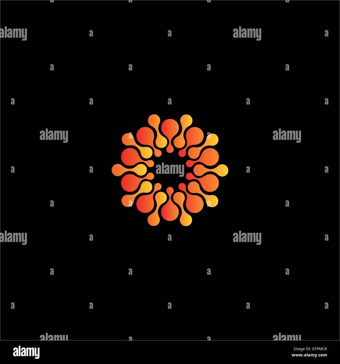 Fleur de couleur orange abstract isolés logo Vector. Illustration de Sun . Illustration de Vecteur