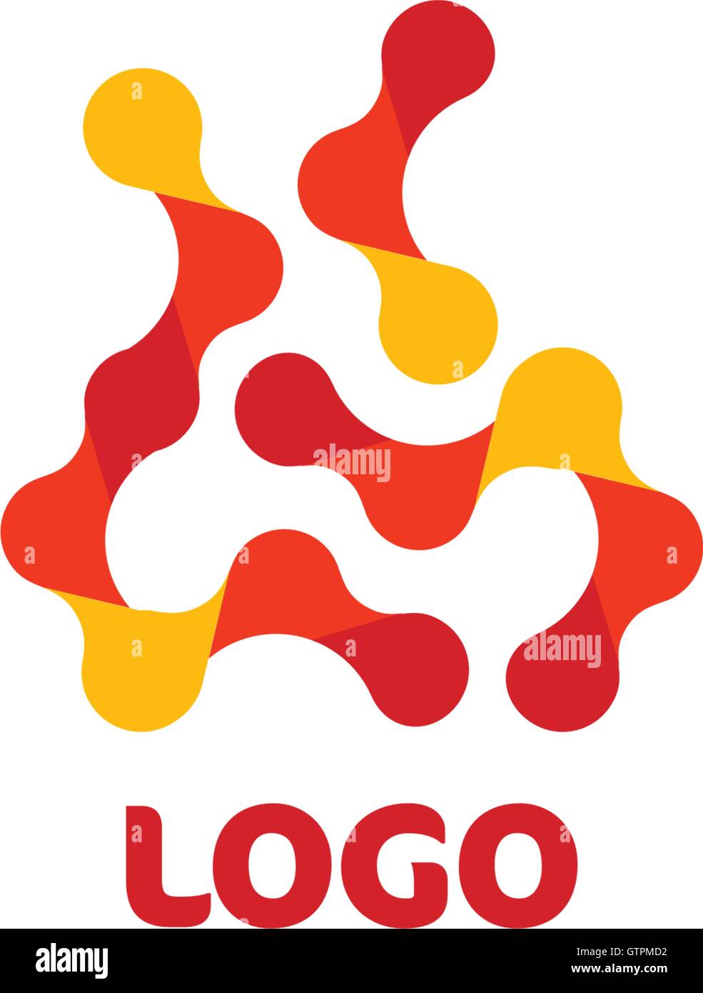 Logo de forme abstraite. Logotype de la science. Signe de la chimie. Illustration de Vecteur