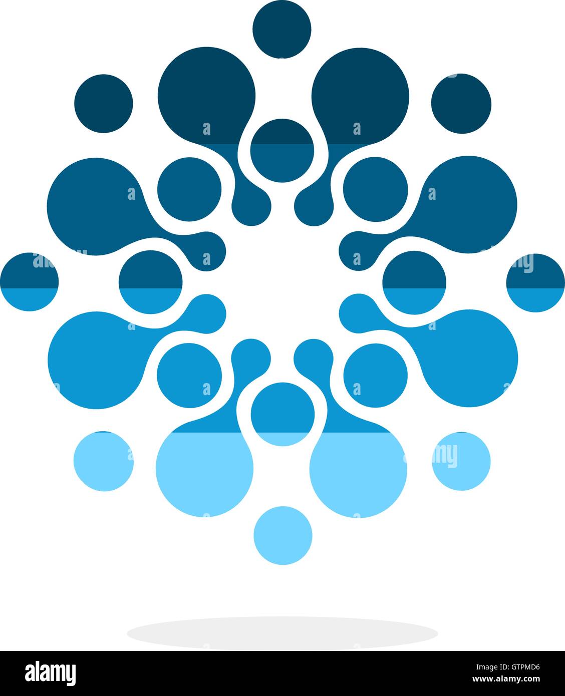 Logo vector moderne des cercles. Logo rond. Signe minimaliste isolées liées à la chimie, physique, biologie, médecine, phar Illustration de Vecteur