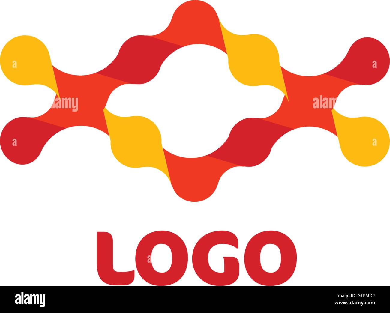 Logo de forme abstraite. Logotype de la science. Signe de la chimie. Illustration de Vecteur