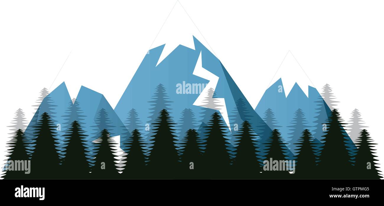 Montagnes paysage d'hiver Illustration de Vecteur
