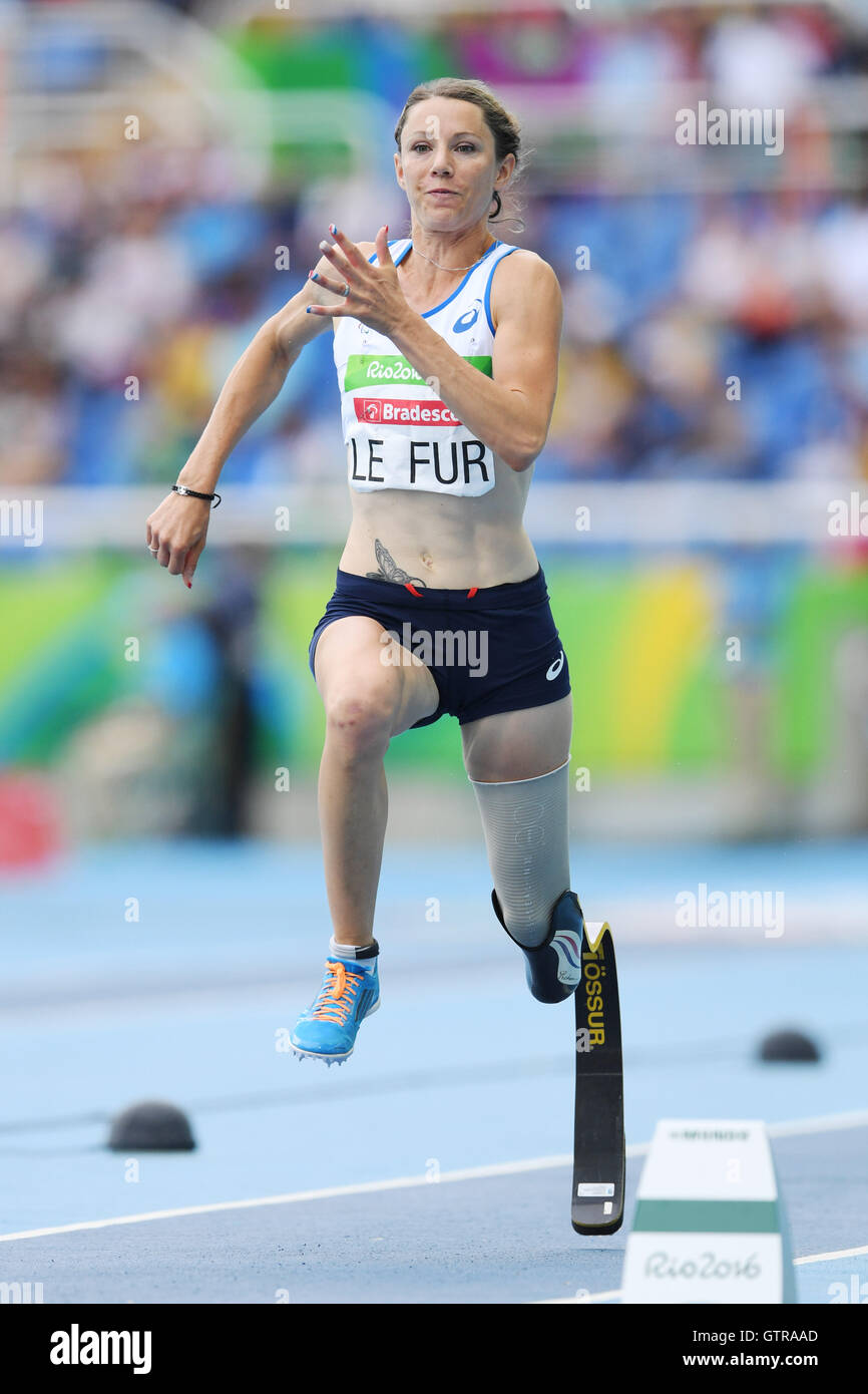 Rio de Janeiro, Brésil. Sep 9, 2016. Marie-Amelie Le Fur (FRA) Athlétisme : Women's Lomg jump Final T44 au Stade Olympique au cours de la Rio 2016 Jeux paralympiques à Rio de Janeiro, Brésil . Credit : AFLO SPORT/Alamy Live News Banque D'Images