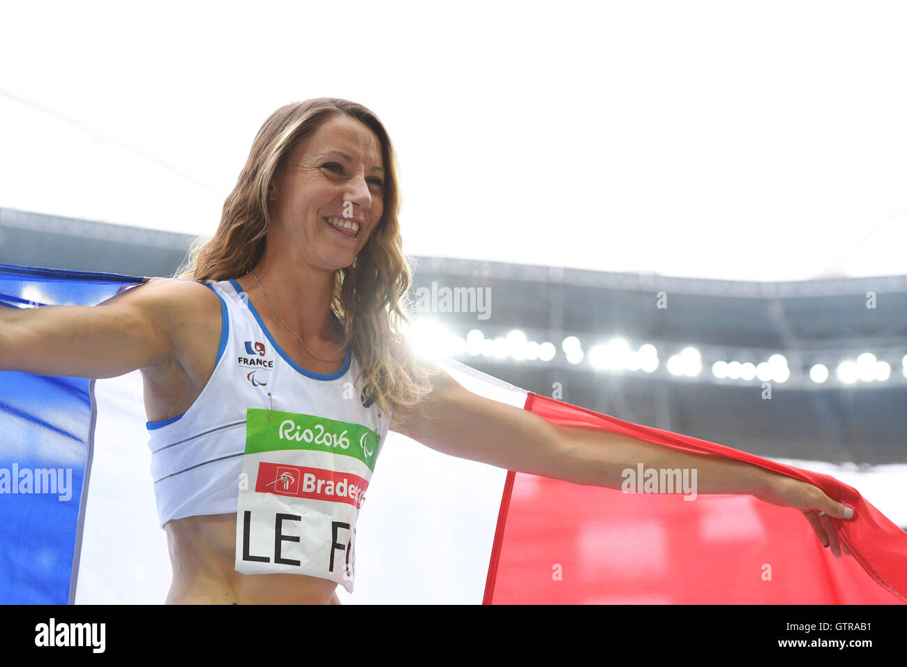 Rio de Janeiro, Brésil. Sep 9, 2016. Marie-Amelie Le Fur (FRA) Athlétisme : Women's Lomg jump Final T44 au Stade Olympique au cours de la Rio 2016 Jeux paralympiques à Rio de Janeiro, Brésil . Credit : AFLO SPORT/Alamy Live News Banque D'Images