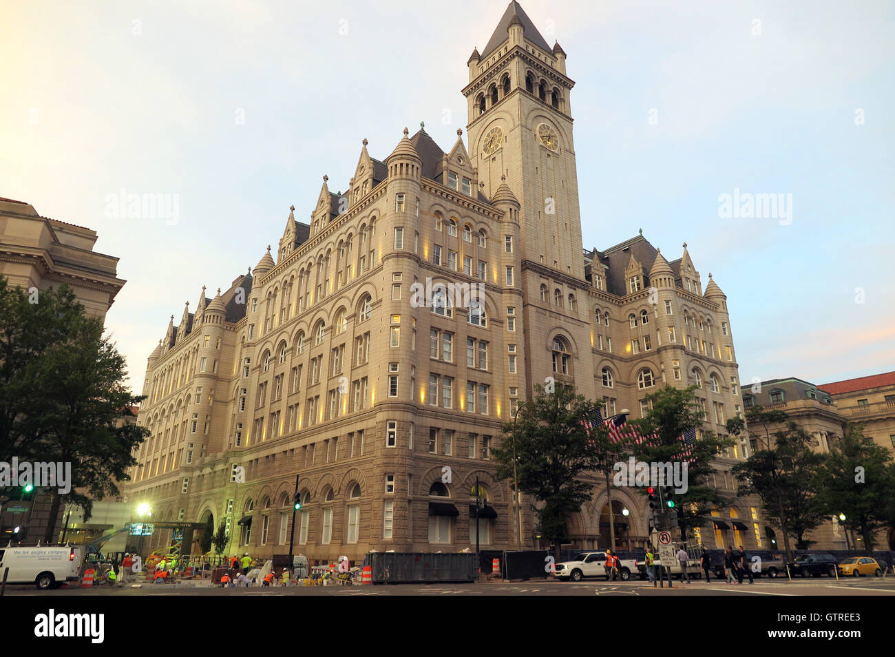 Washington, DC, USA. 09Th Sep 2016. Le nouvel hôtel de l'entrepreneur et candidat présidentiel républicain Donald Trump à Washington, DC, USA, 09 septembre 2016. L 'hôtel Trump International' ouvre le 12 septembre 2016. Photo : MAREN HENNEMUTH/dpa/Alamy Live News Banque D'Images