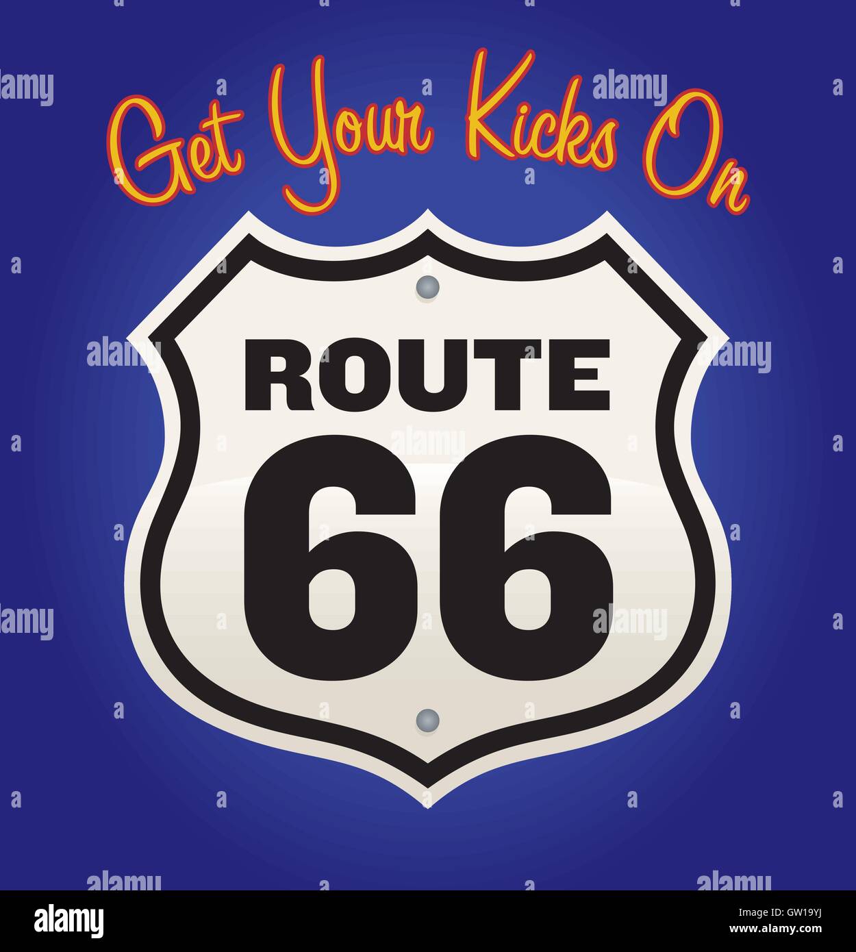 Obtenir vos coups de pied sur la Route 66 vector design. Illustration de Vecteur