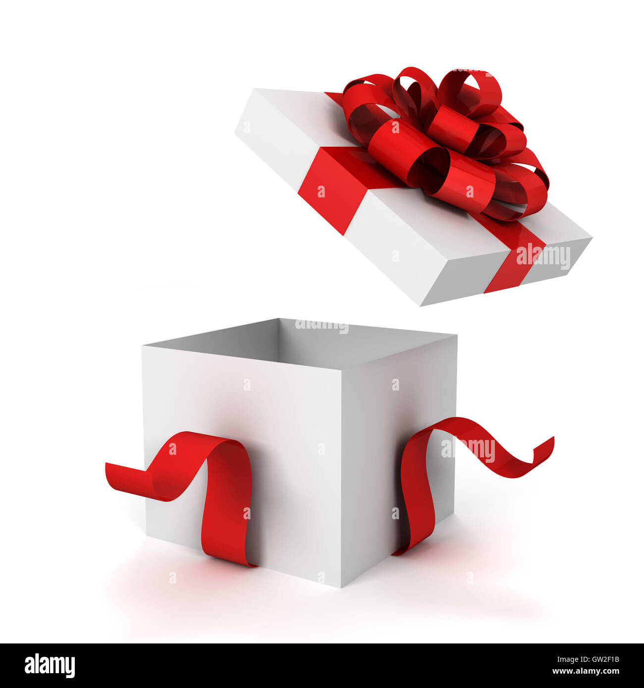 Boîte cadeau ouvert 3d illustration Photo Stock - Alamy