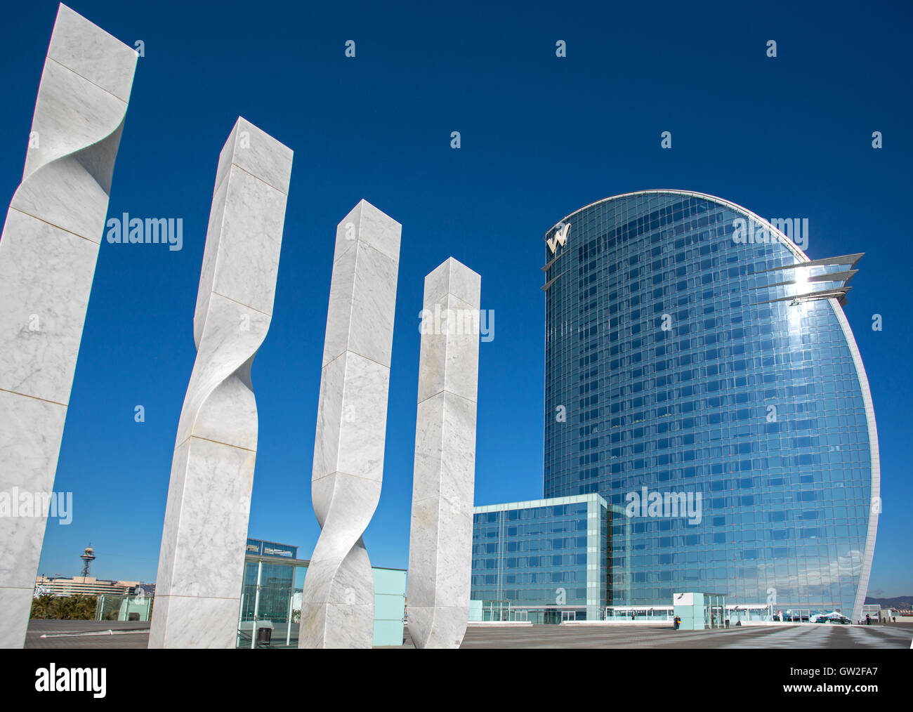 L'Hôtel W à Barcelone, Espagne. Banque D'Images