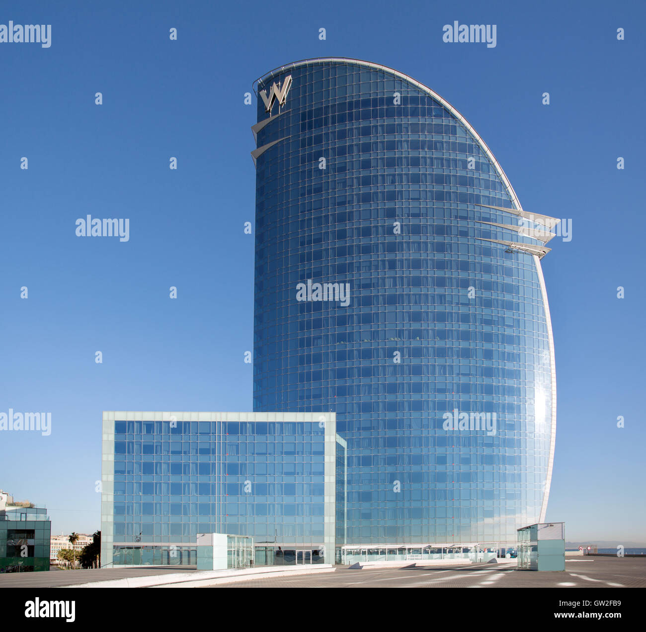 Le W Hotel, Barcelone, Espagne. Banque D'Images