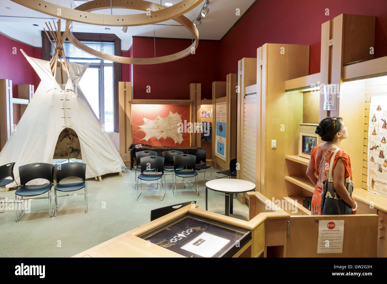 New York City, NY NYC Lower Manhattan, quartier financier, Musée national des Indiens d'Amérique, culture amérindienne, collection d'expositions Banque D'Images