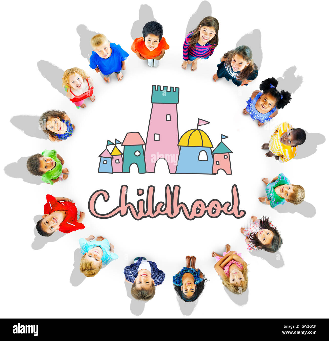 Les enfants de la petite enfance Château Palace Concept Graphique Banque D'Images
