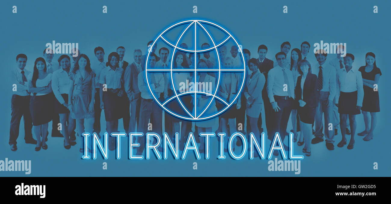 Monde Global Business Marketing Concept Icône Graphique Banque D'Images