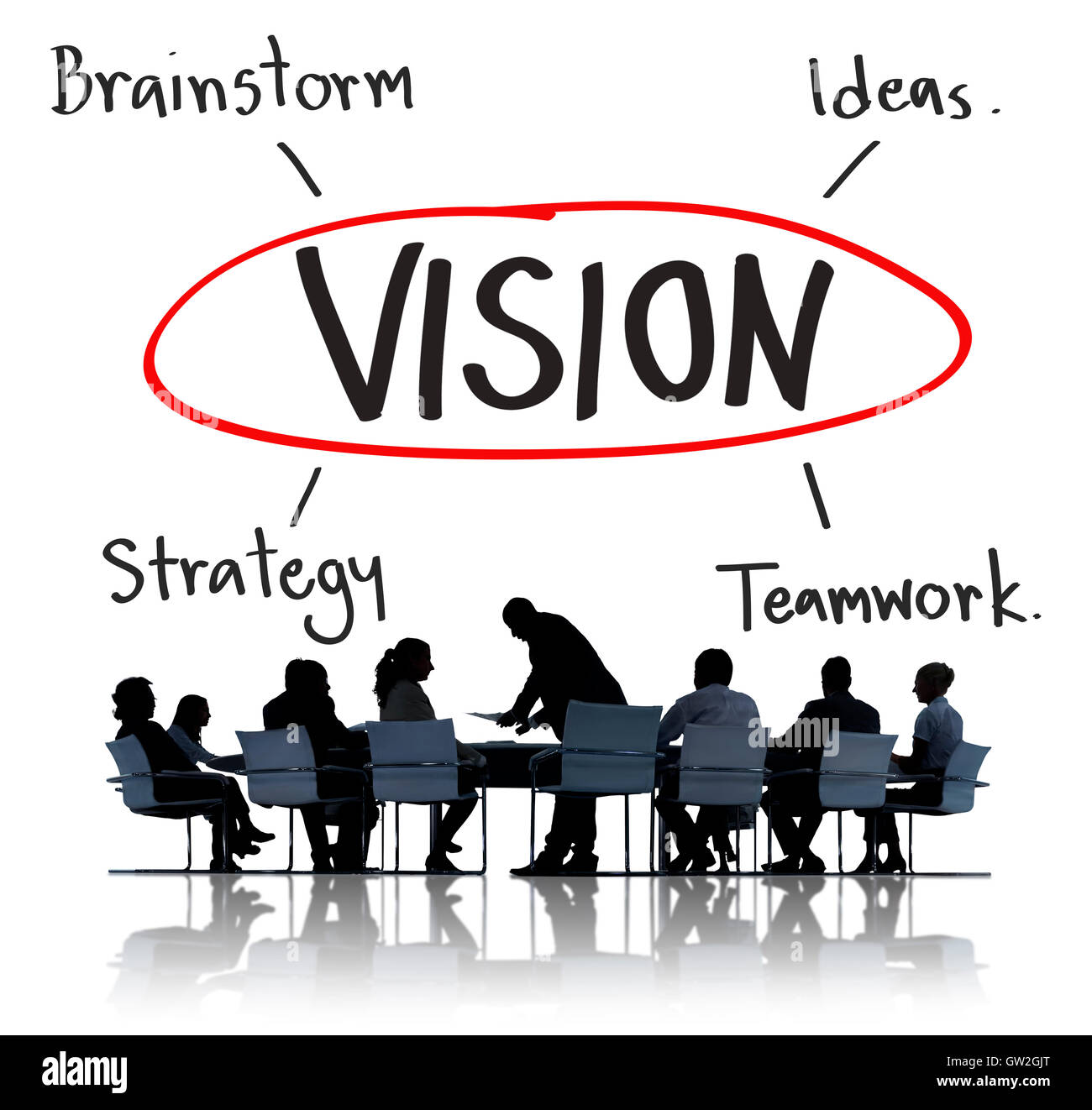 Les objectifs de l'entreprise Concept Succès Lancement de marque Banque D'Images