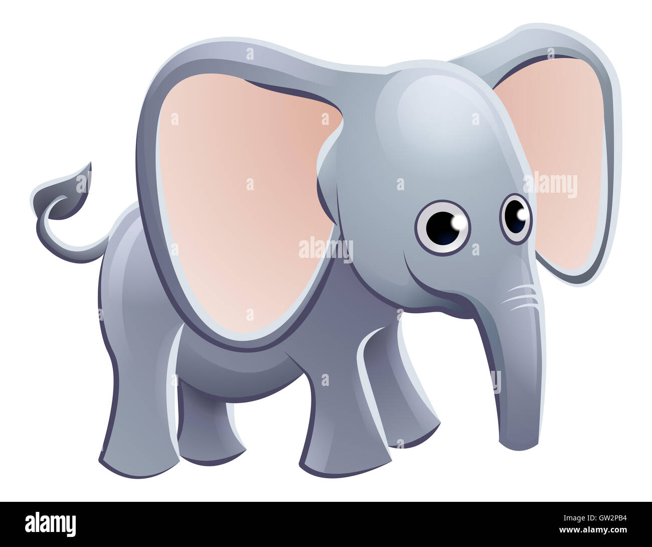 Un mignon animal éléphant personnage mascot Banque D'Images
