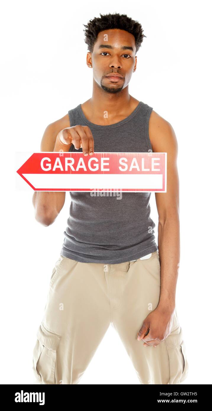 Belle afro-american man posing in studio Banque D'Images