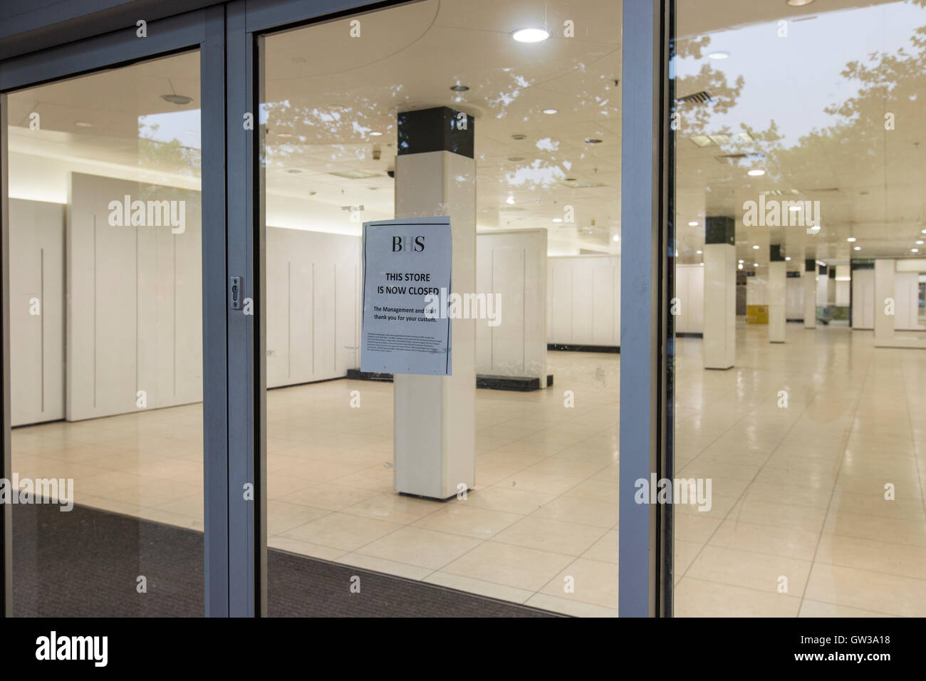 Un magasin vide de BHS à Solihull, West Midlands. Banque D'Images