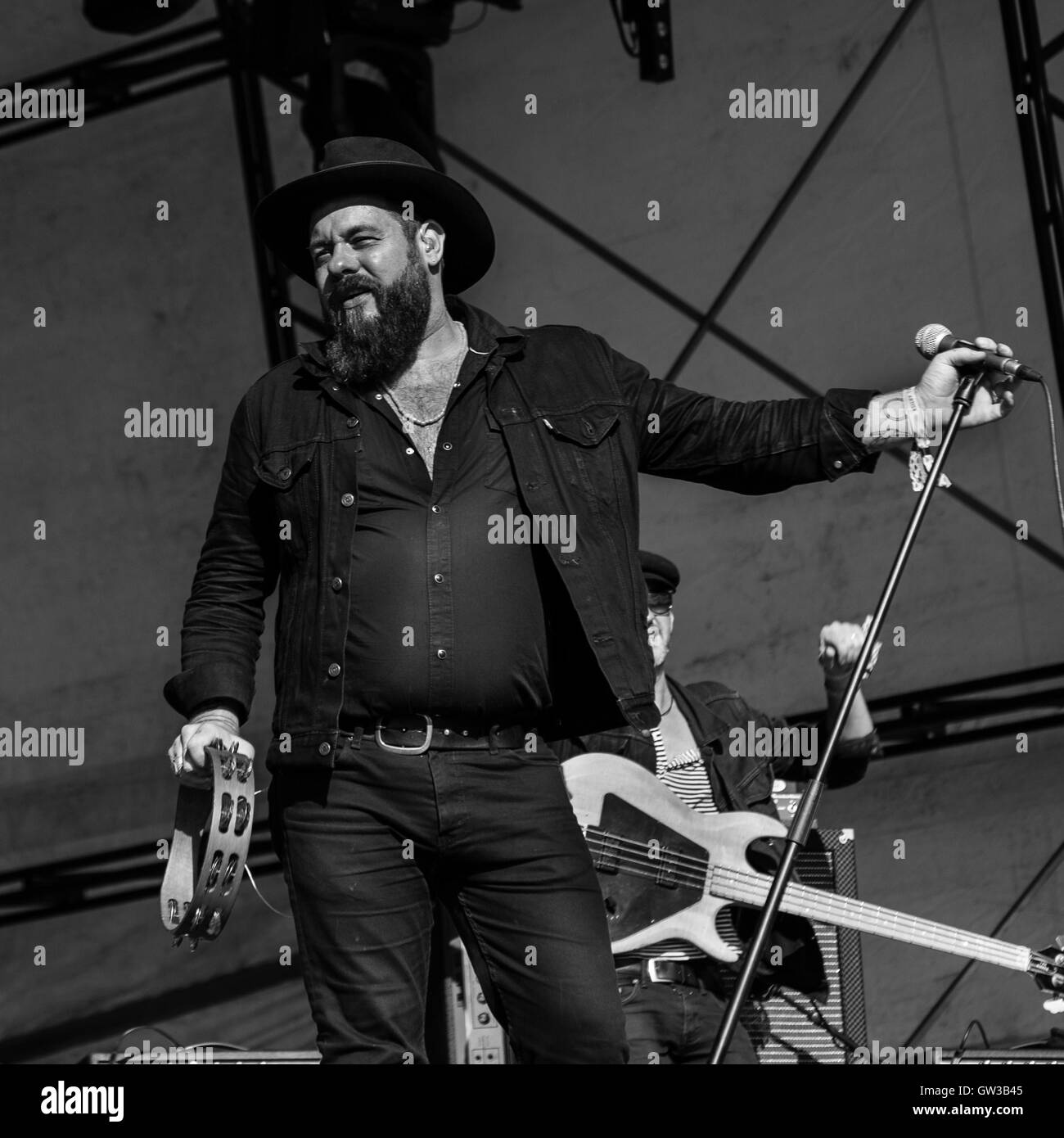 Nathaniel Rateliff et les sueurs nocturnes au festival de Londres 2016 Citadelle Banque D'Images