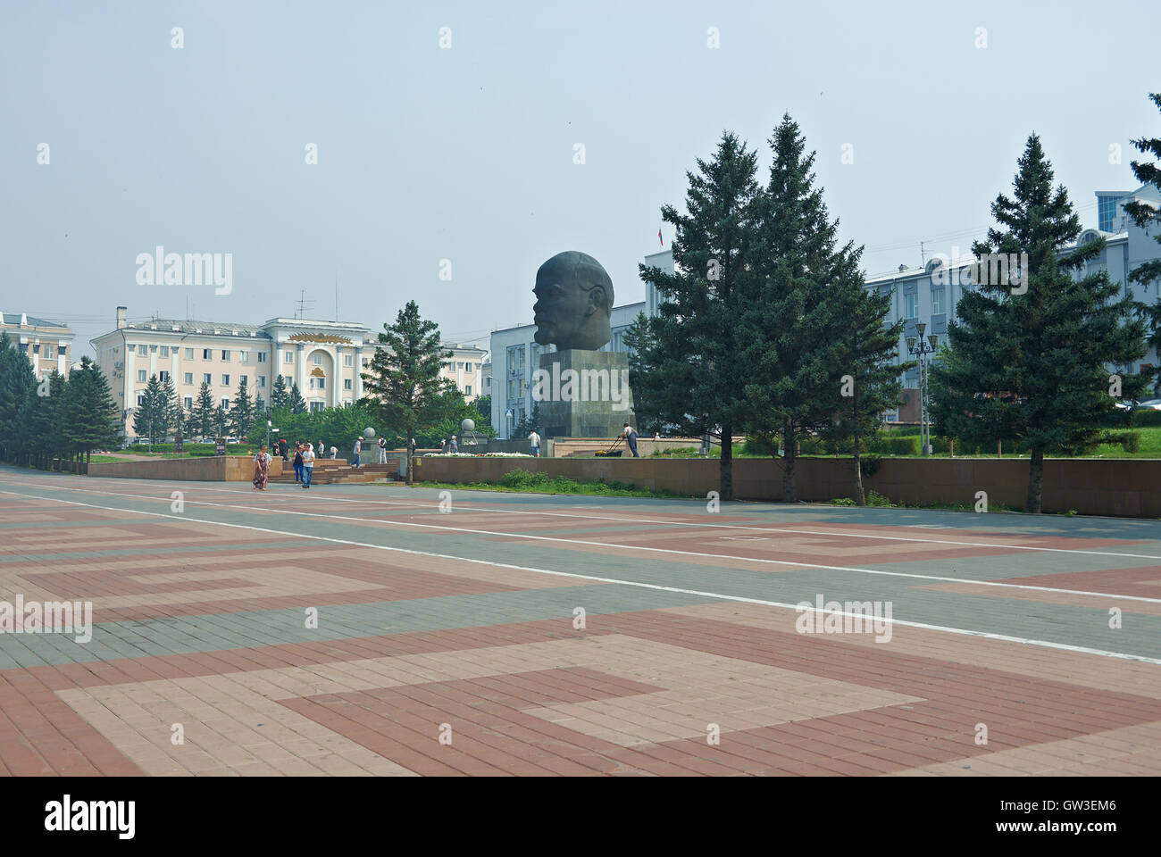 Monument de Vladimir Lénine Oulan-oude ville. République bouriate. La Russie. 25 juillet 2016 Banque D'Images