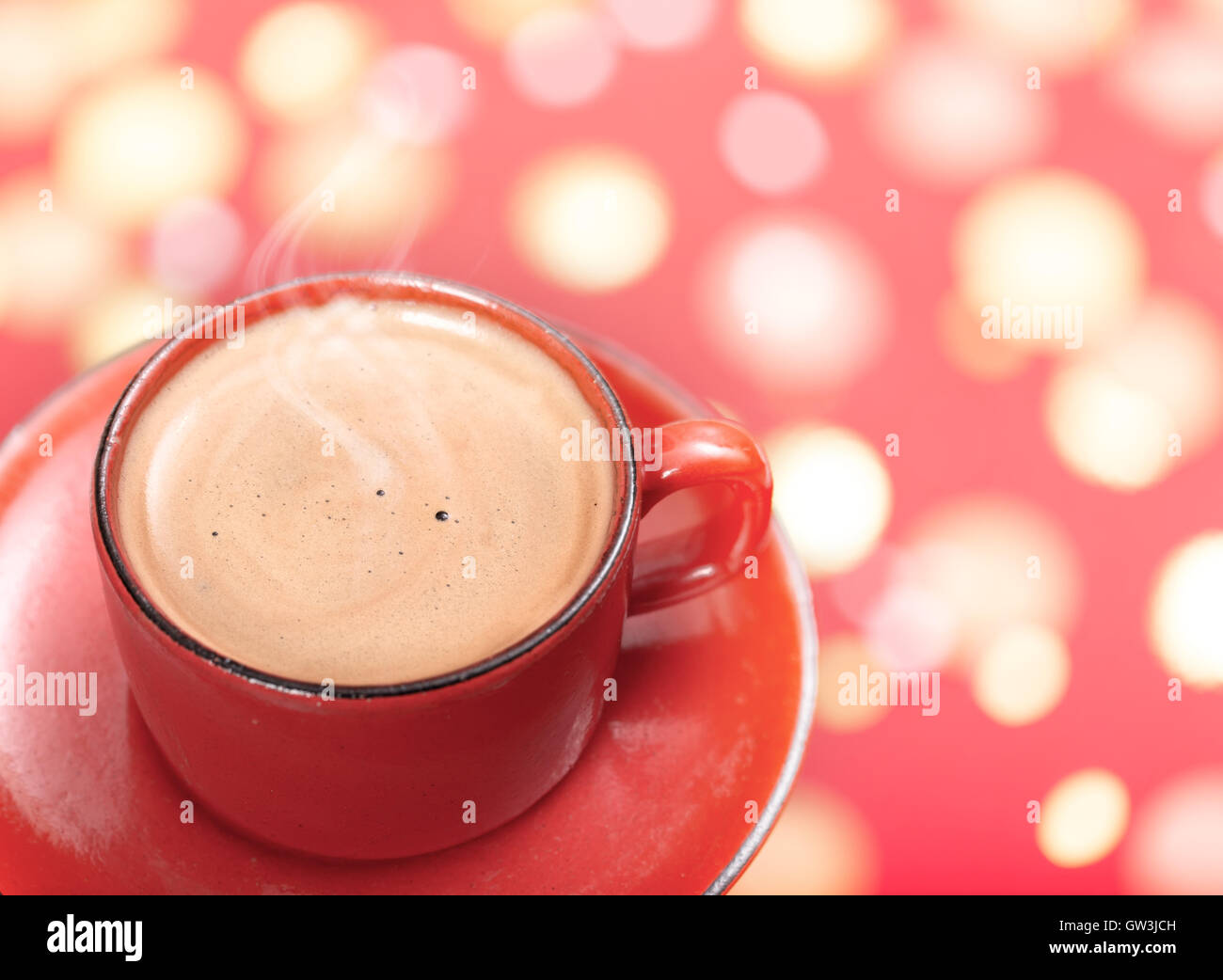 Tasse à café rouge Banque D'Images