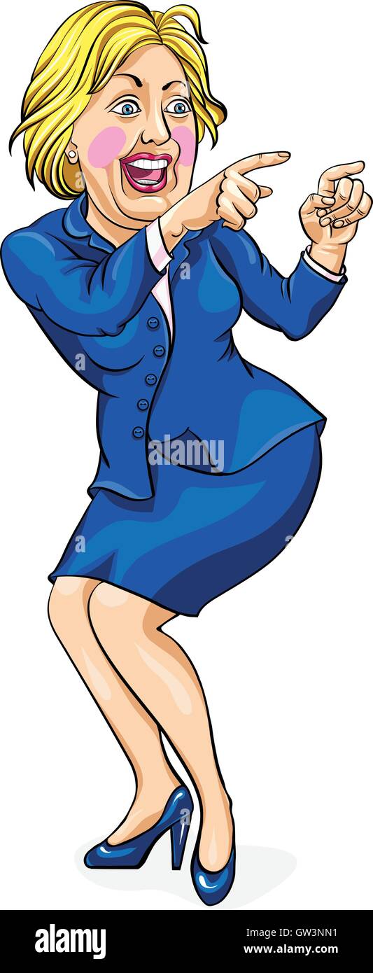 Caricature d'Hillary Clinton, le candidat démocrate à la présidence des États-Unis. Vector illustration Illustration de Vecteur