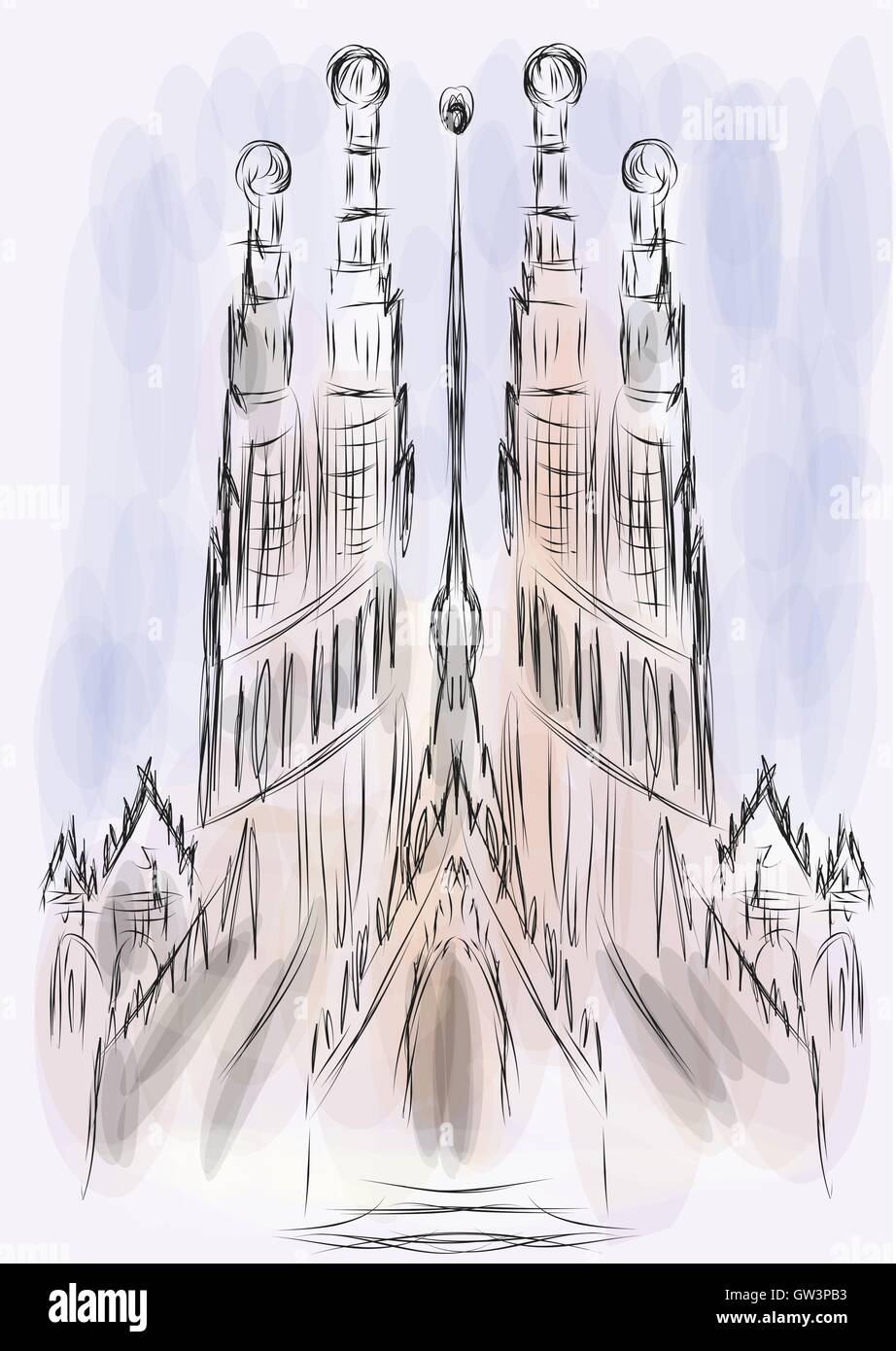 Sagrada familia abstract illustration. EPS 10 Illustration de Vecteur