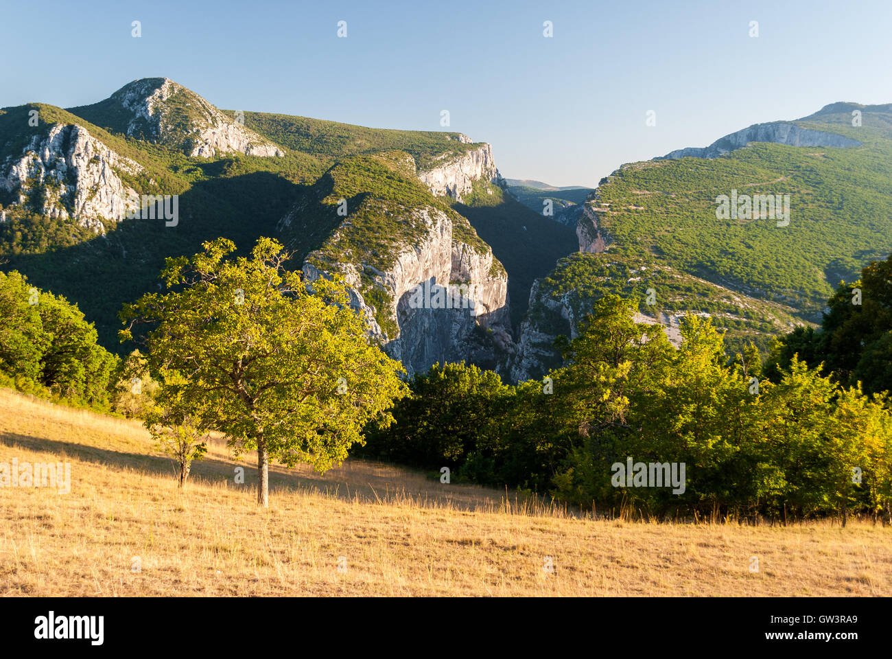 Gorges du Verdon vu depuis le village de Rougon Banque D'Images